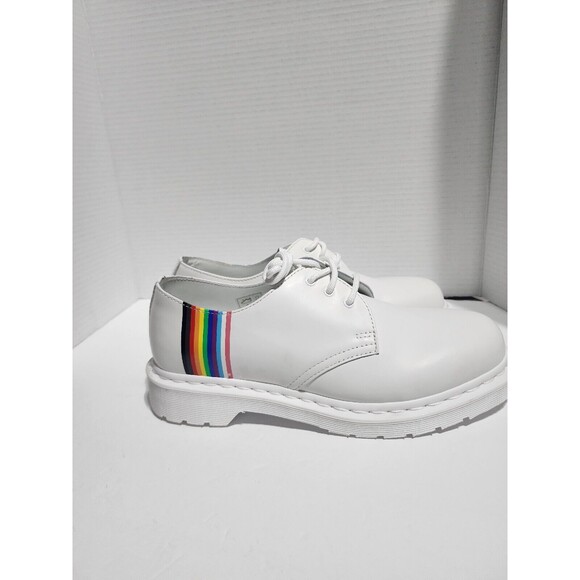 Dr. Martens For Pride Oxford Shoes - White Smooth Leather Men\'s Sz 8 / Women’s 9